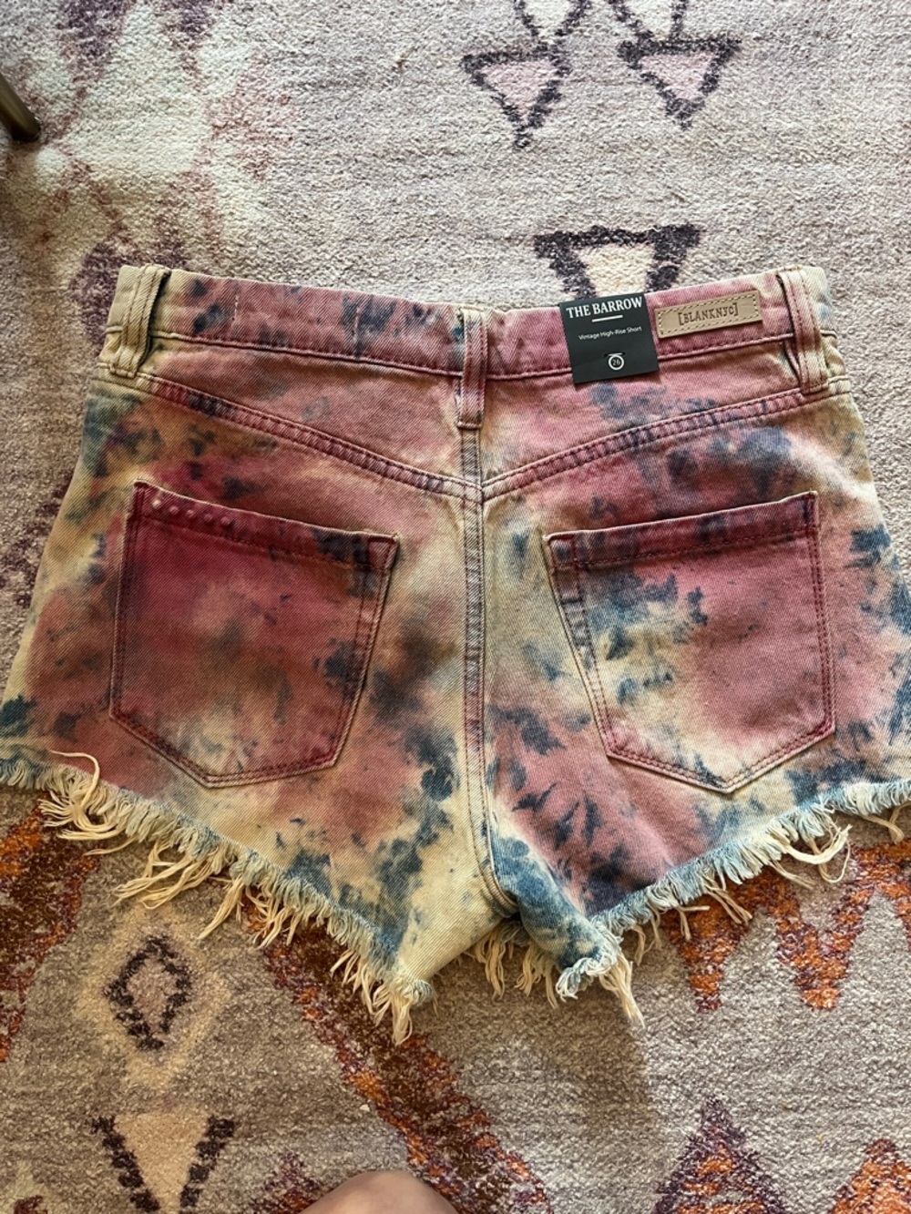 Blank NYC THE BARROW Denim Shorts - Pink & Blue
